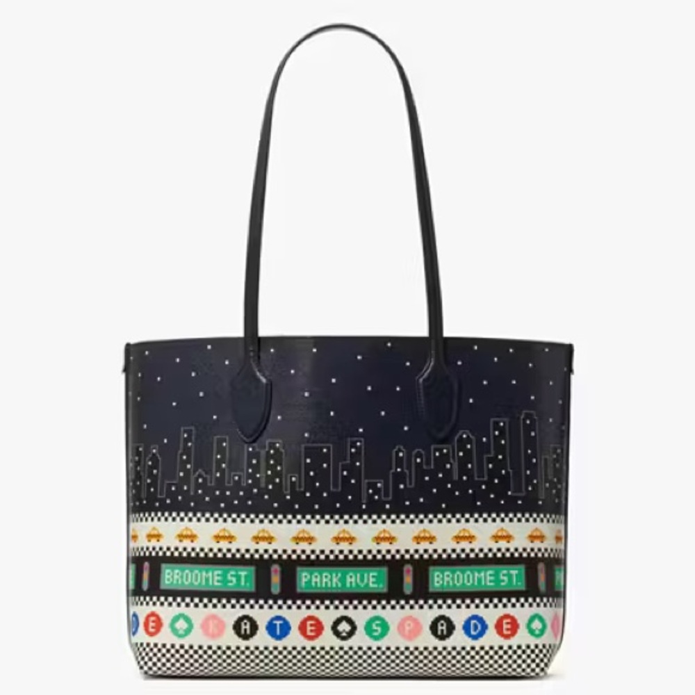 Kate Spade Bleecker Big Apple Large Tote - Blazer Blue Multi - Picture 3 of 7